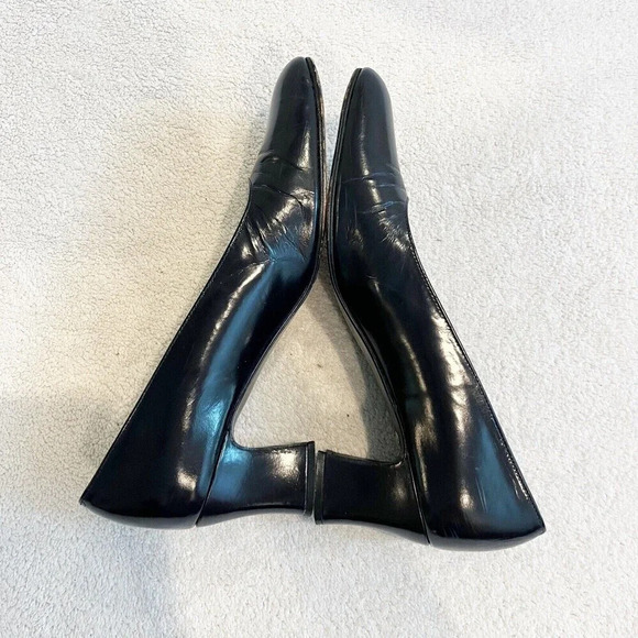 STUART WEITZMAN Womens Black Pumps 6.5 S SPAIN Square Toe Heels Leather Classic - Picture 7 of 10